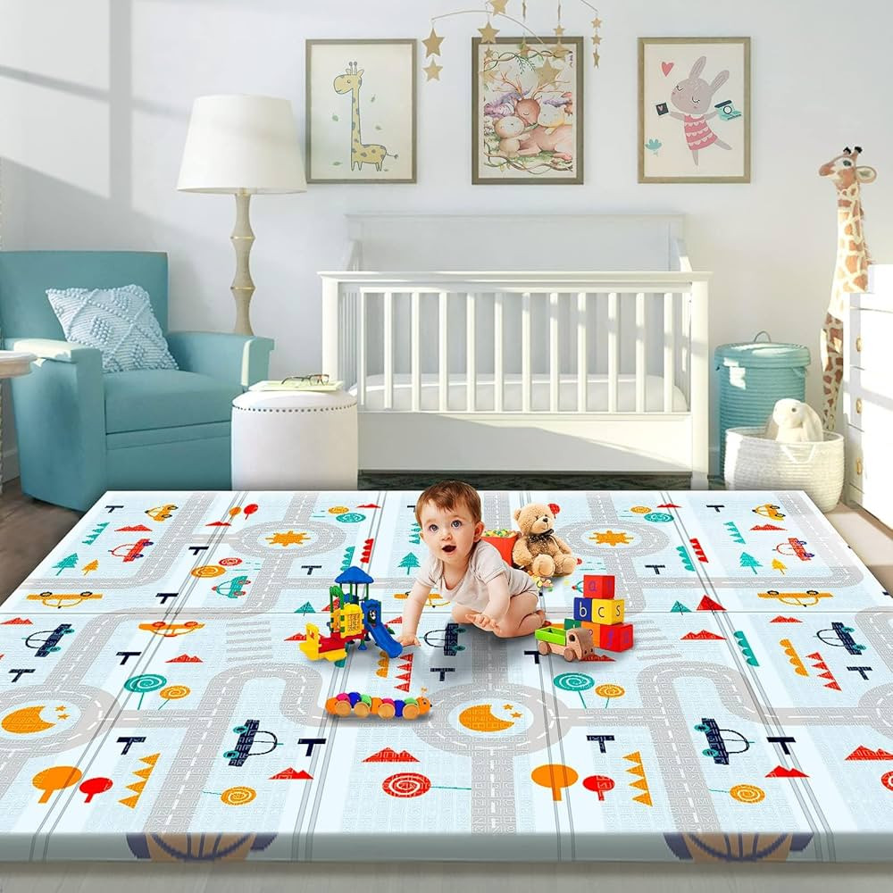 Gimars Baby Play Mat, 79" x 71" x 0.6" Foldable Play Mat, Reversible Baby Mat for Floor, Extra La... | Amazon (US)