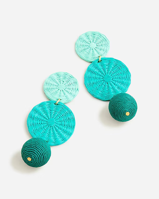 Triple-drop raffia earrings | J. Crew US