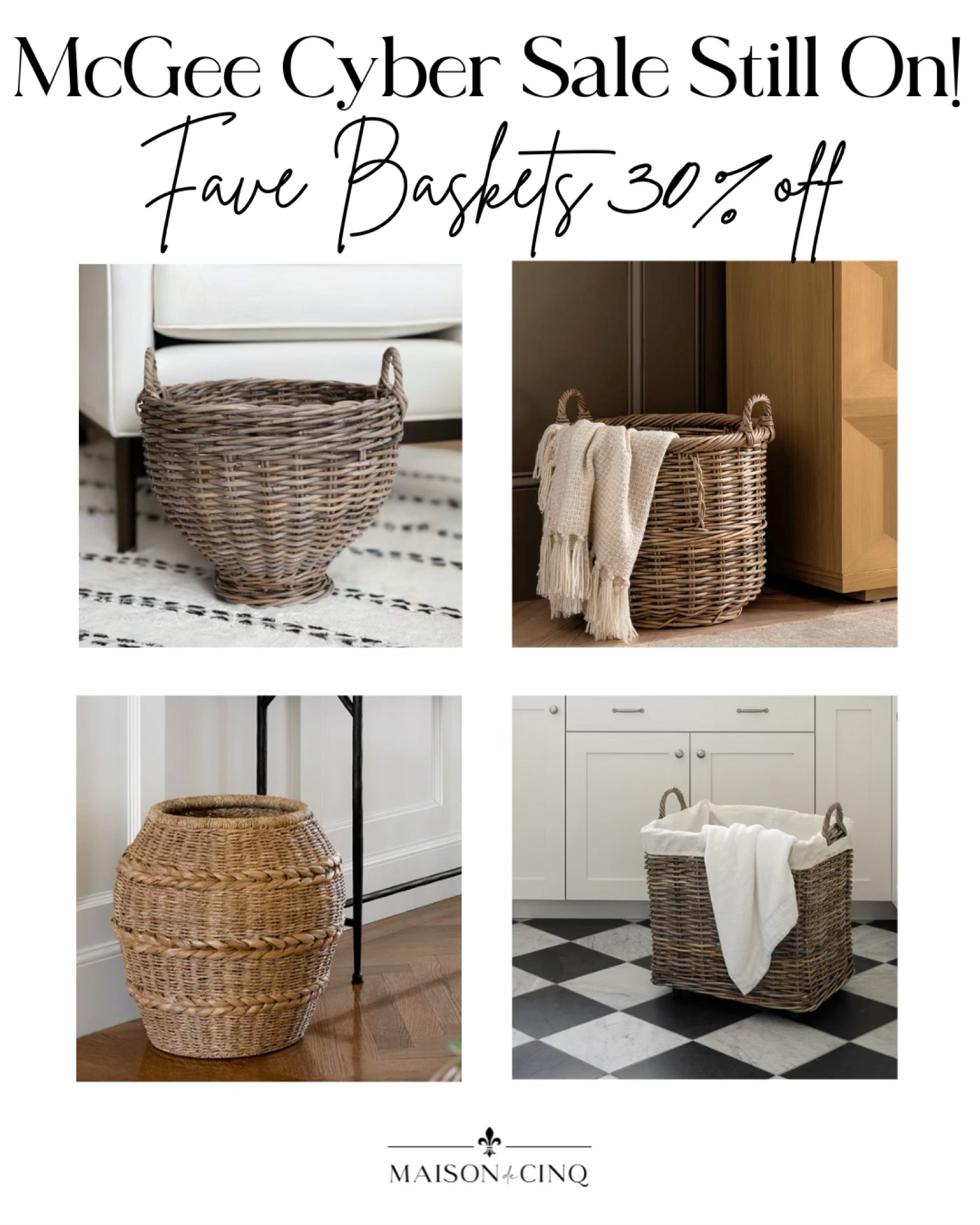 No one does baskets like McGee and all my faves are still 30% off for Cyber Week!

Home decor, gifts for her, gift ideas 

#LTKFindsUnder100 #LTKSaleAlert #LTKHome