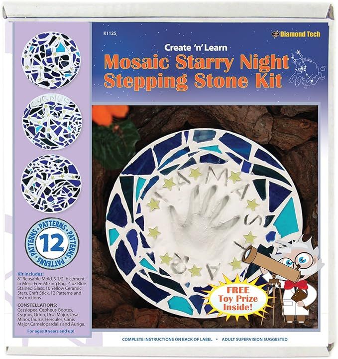 Diamond Tech Create N Learn Mosaic Stepping Stone Kit, Starry Night | Amazon (US)