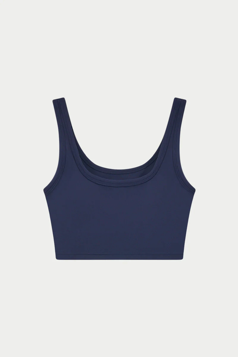 SCULPTING STRETCH EMBLEM SPORTS BRA - DARK NAVY | The Couture Club