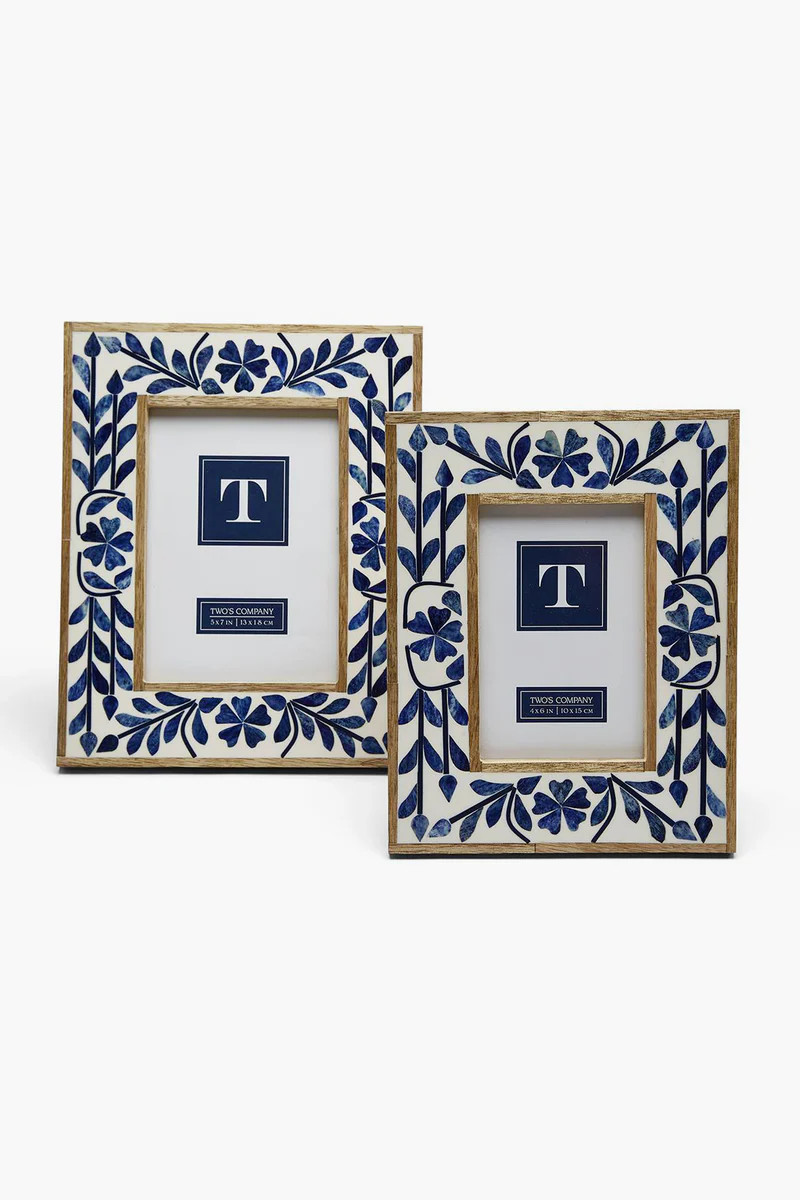 4x6 Blue Belle Bone Inlay Photo Frame | Tuckernuck (US)