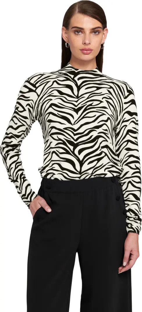 Zebra Printed Feather Weight Top Animal Print Sweater | Nordstrom