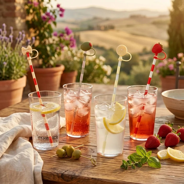 Just Feed Me by Jessie James Decker 4-Pack Multicolor Reusable Straws with Caps Set | Walmart (US)
