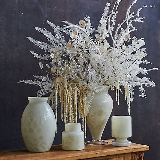 Etched Milky Glass Vase | Terrain