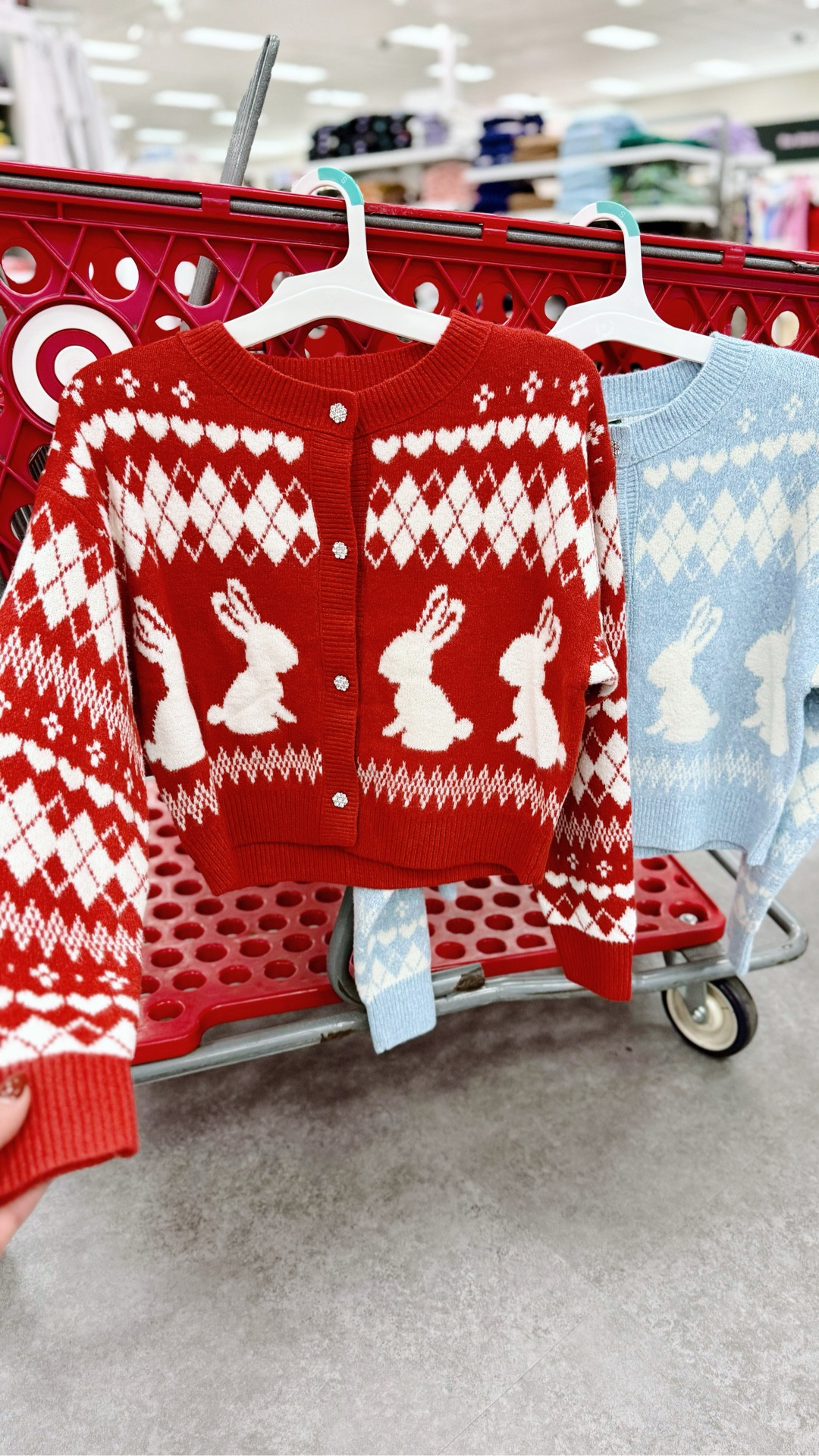 Bunny mom approved Christmas cardigan!! ♥️🐰 Can you even take the cuteness?! And those buttons are GLISTENING 🤩

#LTKFindsUnder50 #LTKSeasonal #LTKHoliday