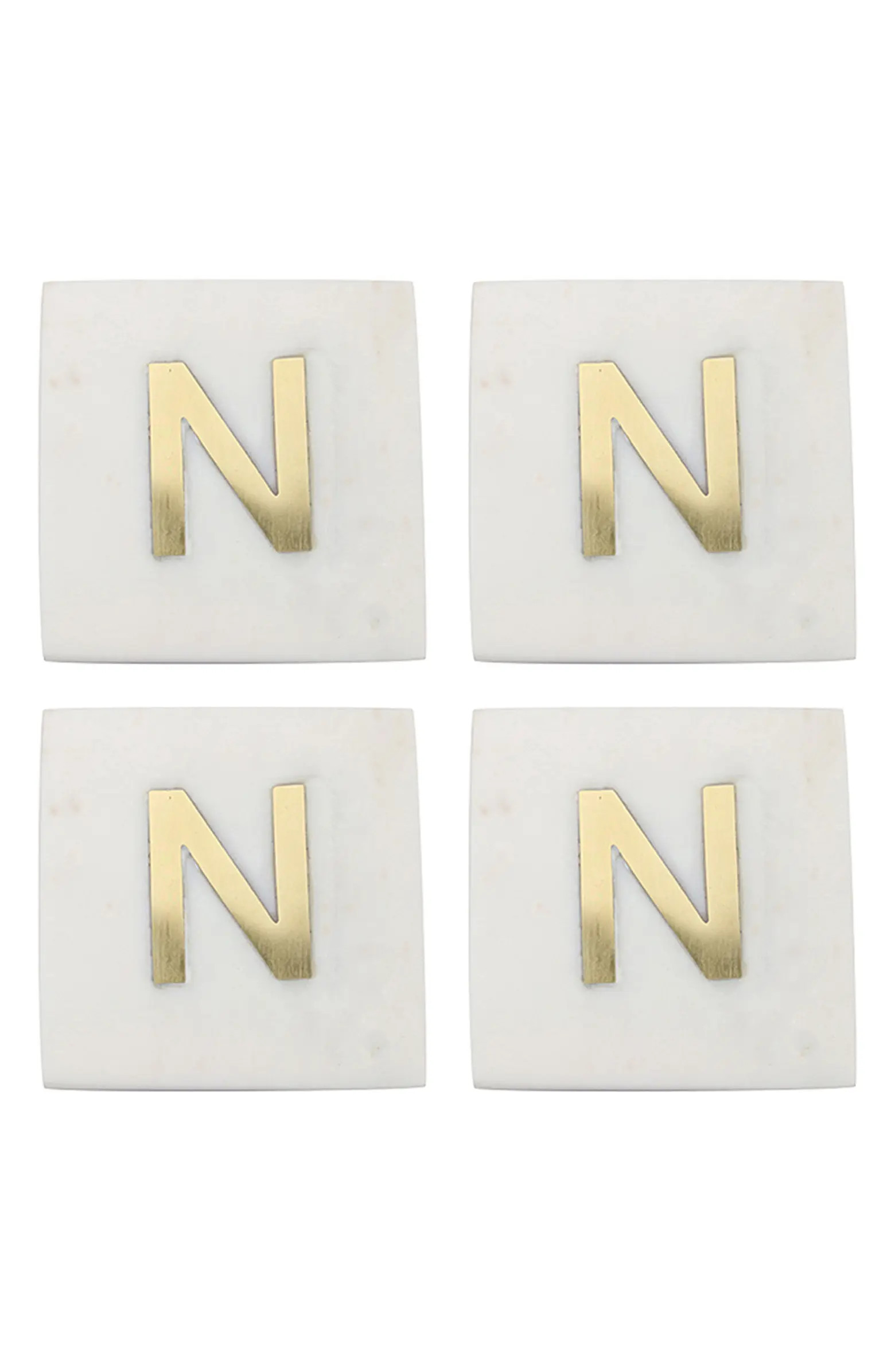 Be Home Set of 4 Monogram Marble Coasters | Nordstrom | Nordstrom