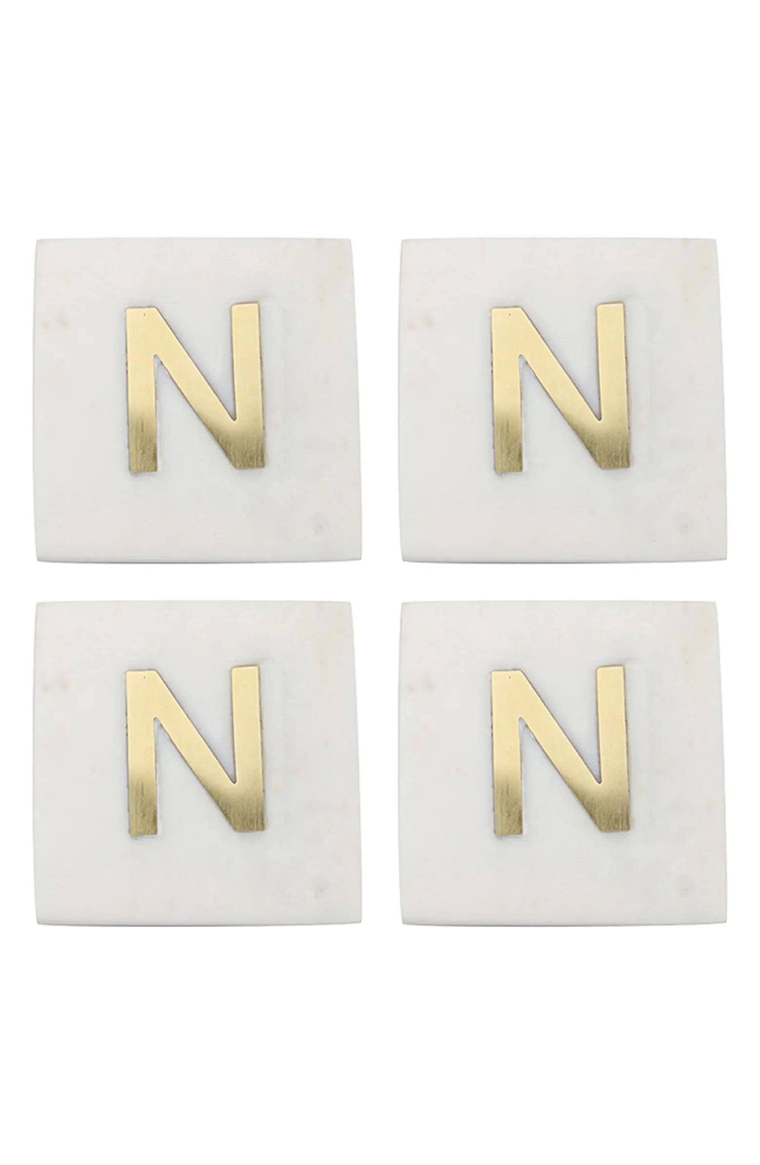 Be Home Set of 4 Monogram Marble Coasters | Nordstrom | Nordstrom