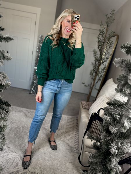Daily try on, Walmart outfit, Walmart fashion, Walmart try on, green sweater 

Medium- size up!

#LTKHoliday #LTKfindsunder50