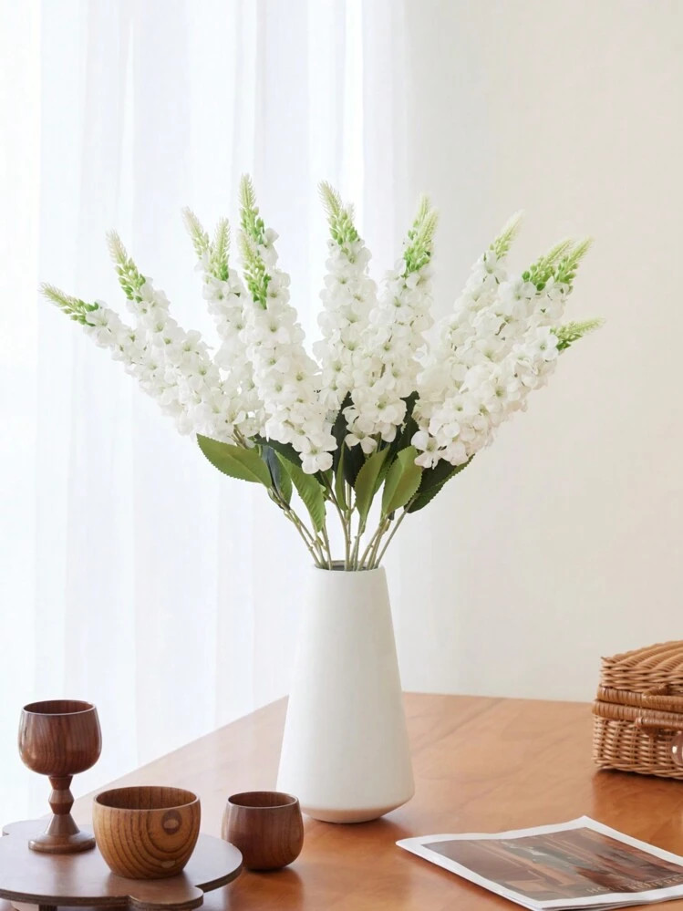 2/1pc-74cm 29.2"-White Snapdragon Artificial Flowers Delphinium Artificial Silk Flowers Long Stem Hyacinth Fake Flowers For Wedding Home Outdoor Party Floral Arrangement Center Table Decorations, Home, Garden, Hotel, Counter Kitchen, Fireplace, Table Decoration Easter Gifts Birthday Graduation | SHEIN
