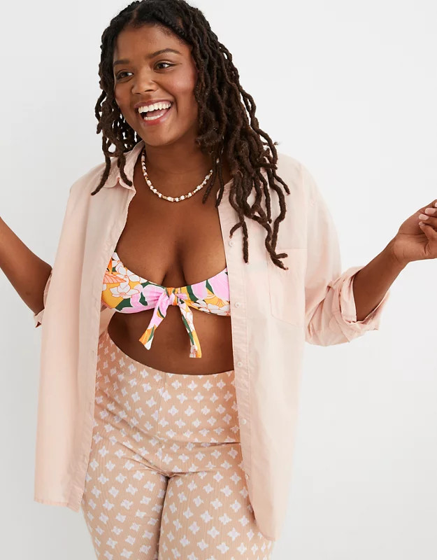 Aerie Long Sleeve Dad Shirt | American Eagle Outfitters (US & CA)