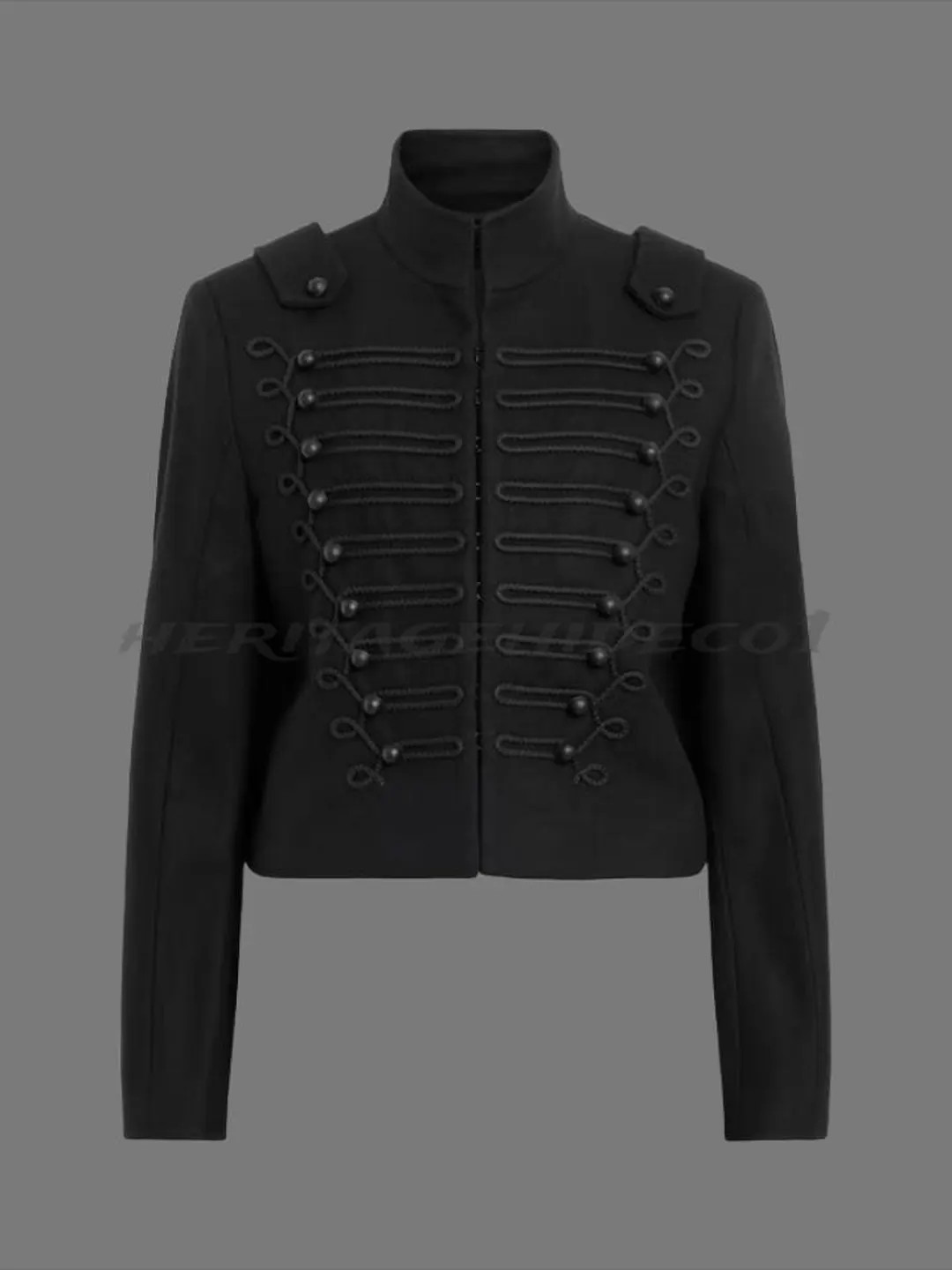 Women’s Black Wool Military Jacket | Heritagehideco1 Hussar Band Jacket | Victorian Gothic Offi... | Etsy (US)