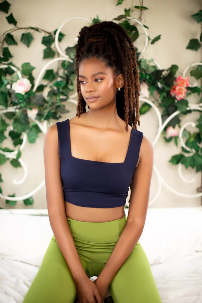 Allure Crop Bra - Deep Navy | POPFLEX