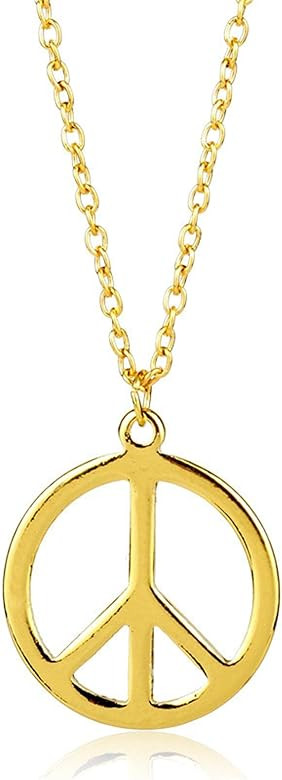 Peace Sign Necklace Hippie Style Love Peace Sign Hippie Pendant Necklace Hippie Party Dressing Ac... | Amazon (US)