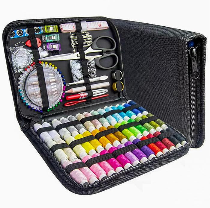 JUNING Sewing Kit with Black Case Portable Sewing Supplies for Home, Travel, Adults, Beginner, Em... | Amazon (CA)