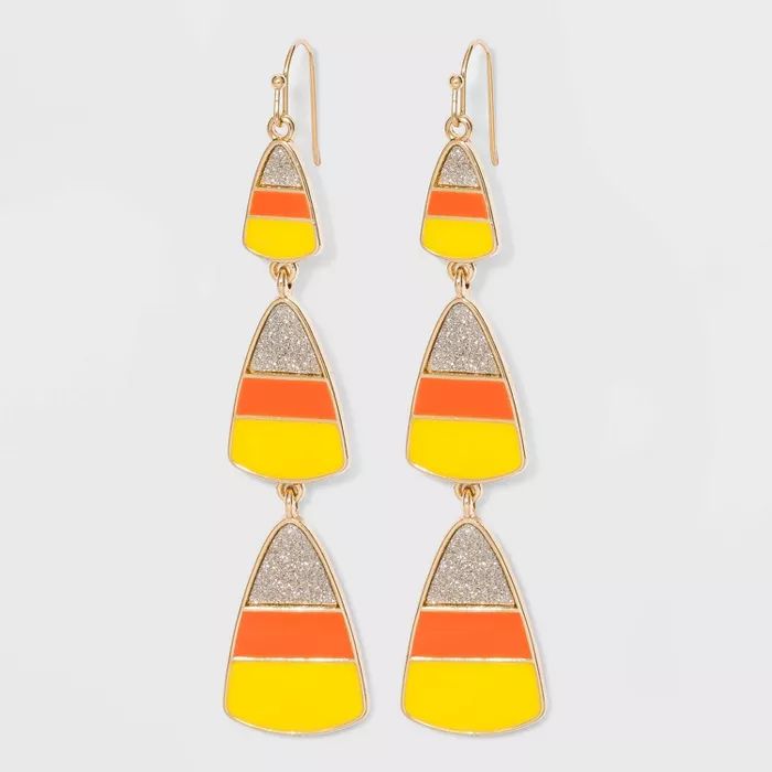 Halloween Candy Corn Drop Earrings - Orange | Target