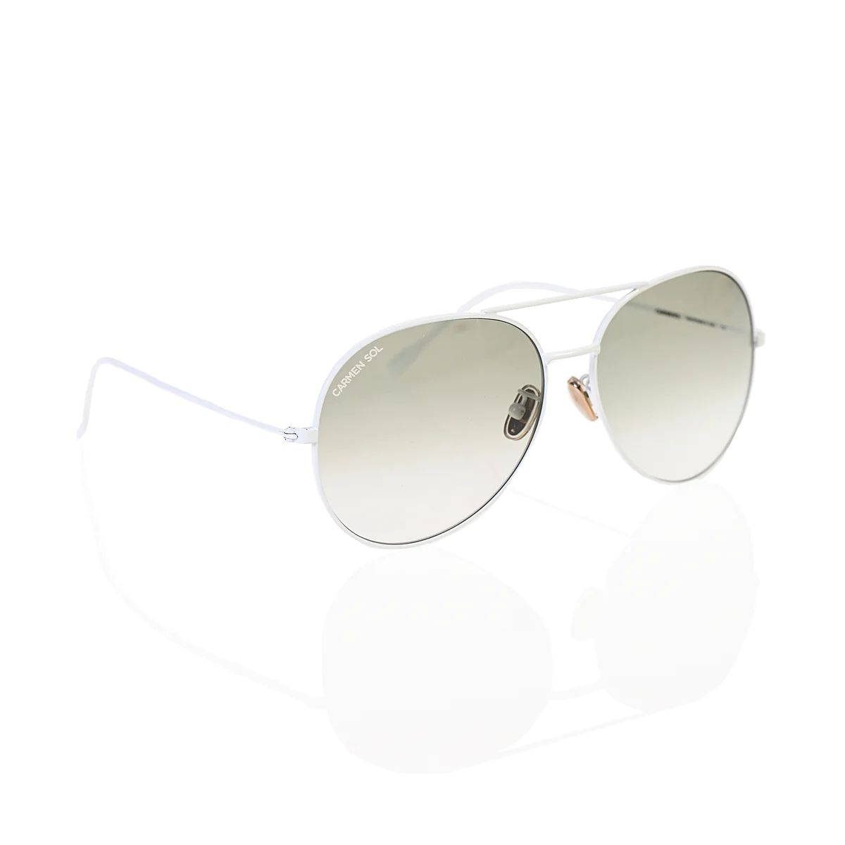 White Aviator sunglasses | Carmen Sol