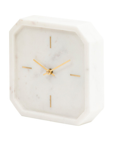 8in Solid Marble Octagon Clock | TJ Maxx
