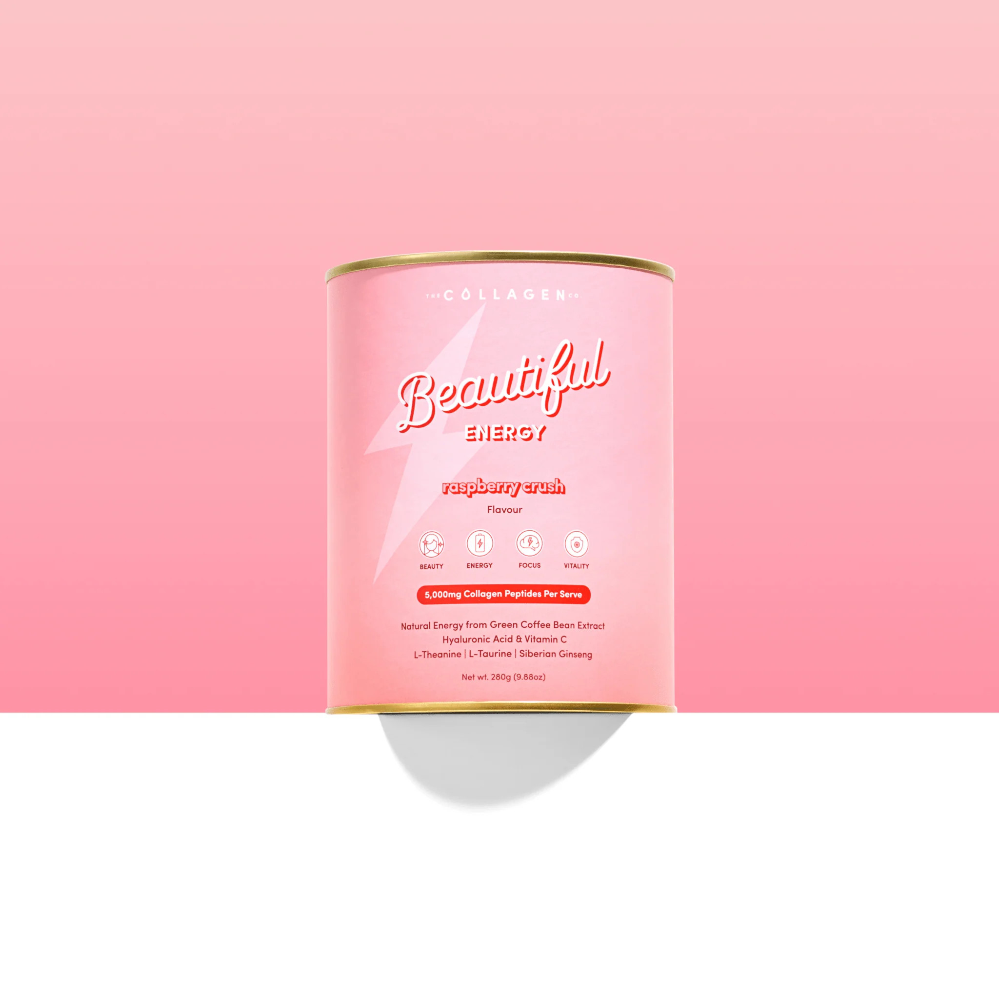 Raspberry Crush Beautiful Energy - 280g | The Collagen Co. (AU & NZ)