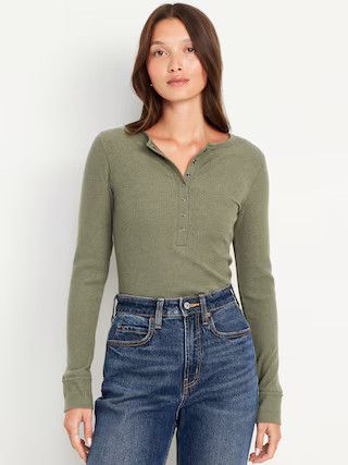 Fitted Plush Henley T-Shirt | Old Navy (US)