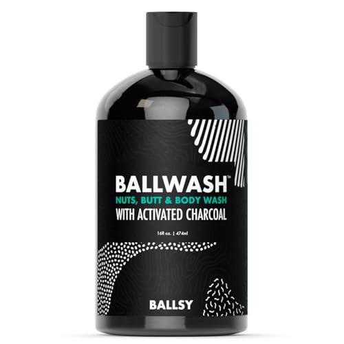 Ballsy Ballwash Charcoal Body Wash for Men - Moisturizing Men’s Bodywash with Coconut Oil – Soap for Men & Great for your Most Intimate Areas, 16 Oz | Amazon (US)