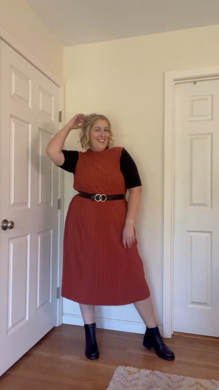 Day 2🧡 

This Target sheath dress is SO versatile and the perfect color for fall! I’m wearing XXL  

#LTKSaleAlert #LTKWorkwear #LTKPlusSize