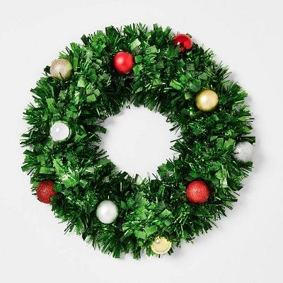 16in Tinsel Christmas Wreath with Shatter-Resistant Ornaments - Wondershop™ | Target