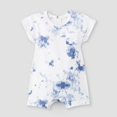 Grayson Mini Baby Boys' Tie-Dye Short Romper - Blue | Target