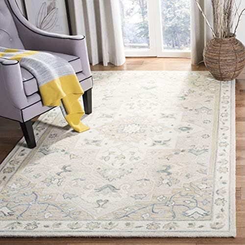 Safavieh Micro-Loop Collection MLP505B Handmade Medallion Premium Wool Area Rug, 8' x 10', Beige ... | Amazon (US)