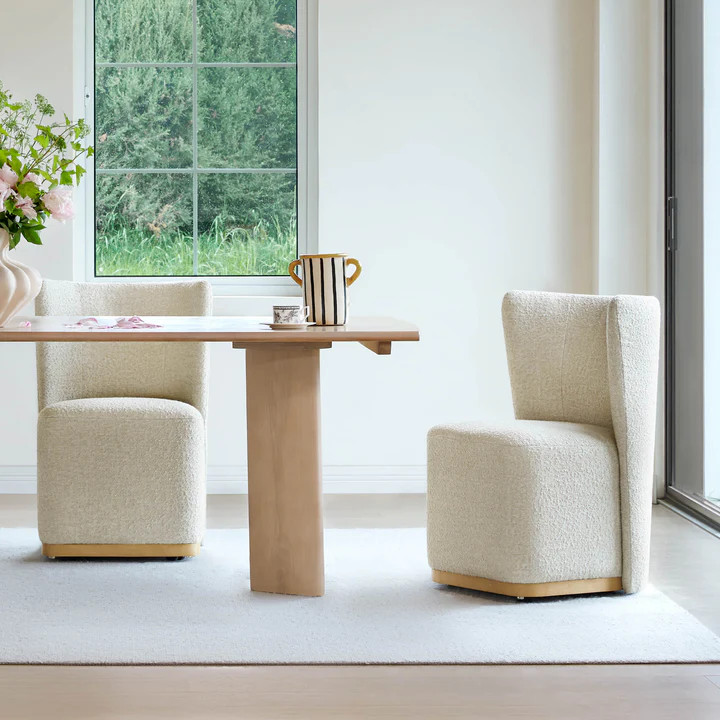 Lilibet Wingback Dining Chair | Stylish Comfort, Easy-Glide Wheels | Chita