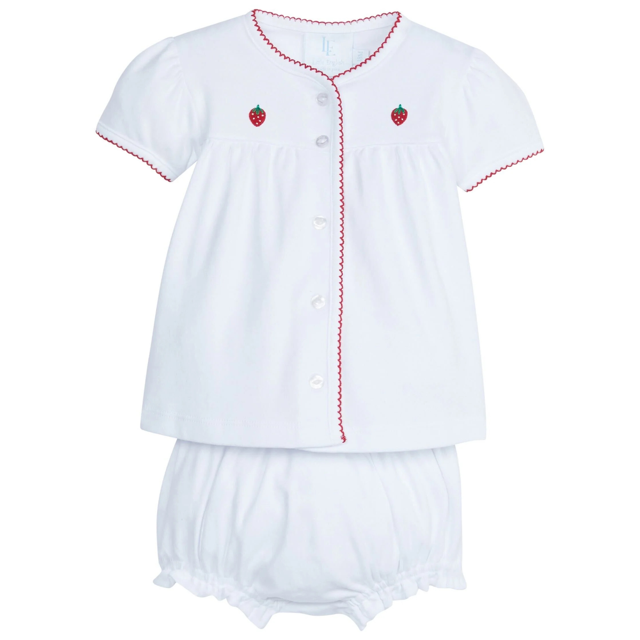 Little English Pinpoint Layette Set - Strawberry | JoJo Mommy