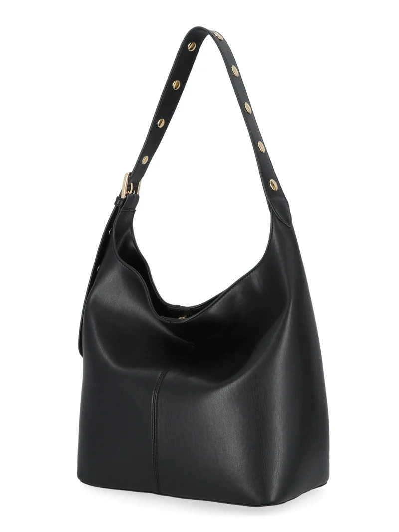 Time and Tru Women's Shively Faux Leather Bucket Handbag, Black - Walmart.com | Walmart (US)