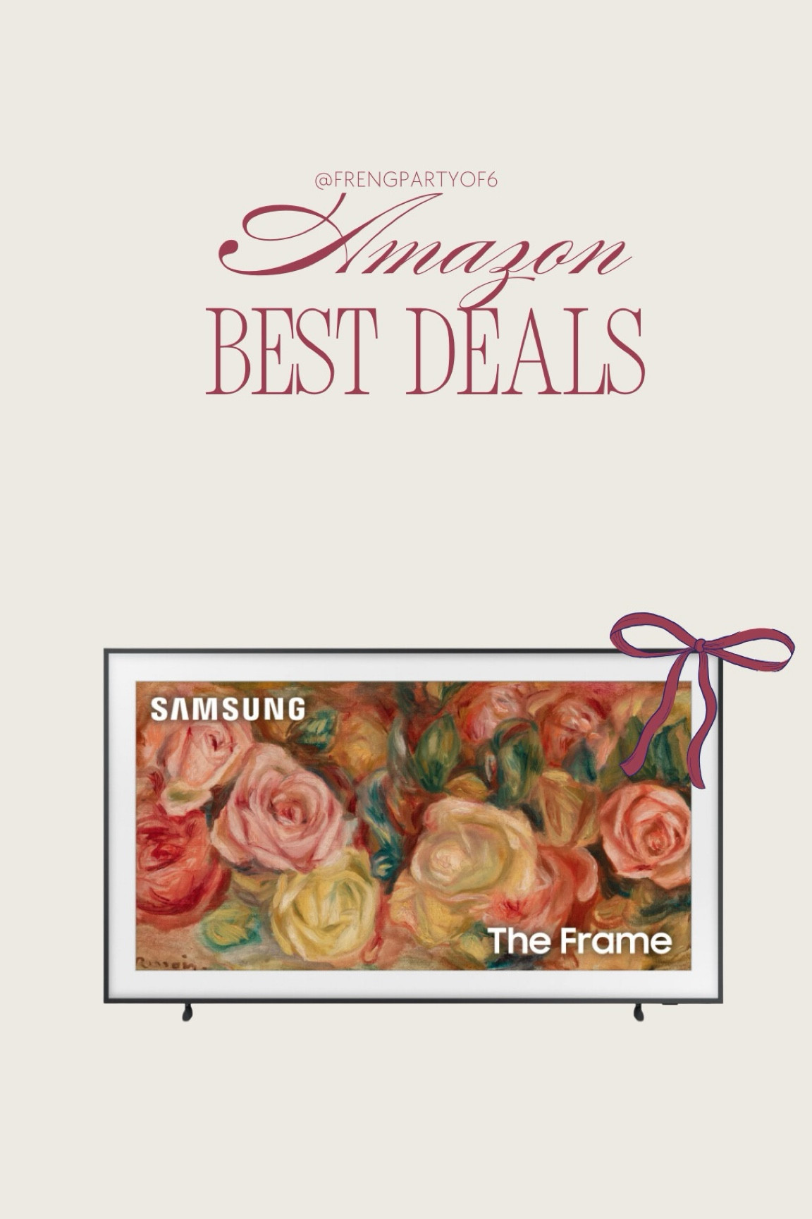 Lowest price on the Samsung frame TV!

#LTKCyberWeek #LTKSaleAlert #LTKHome