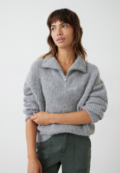 Dalia Half Zip Wool Blend Jumper | Hush UK