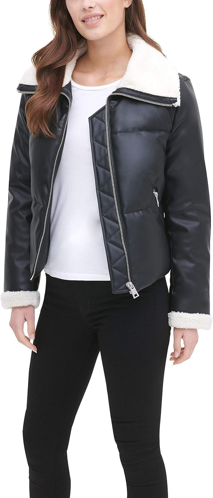 Levi's Women's The Breanna Sherpa Collar Puffer Jacket (Standard and Plus Sizes) | Amazon (US)