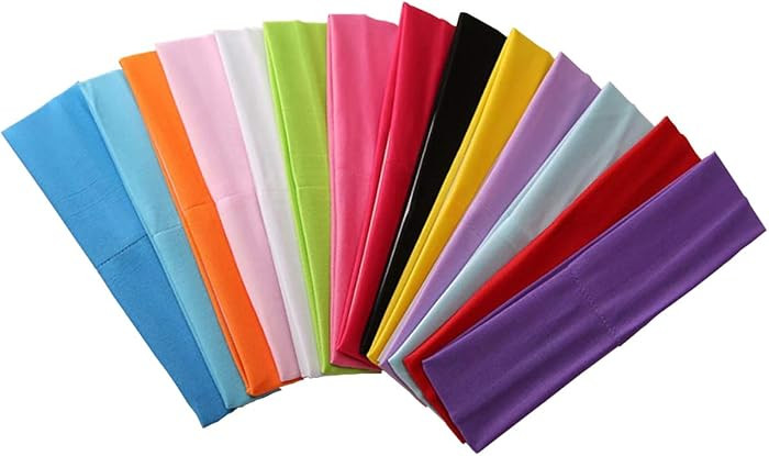 Zapire 14pcs Mixed Colors Yoga Sports Headbands for Women - Soft Elastic Stretch Girls Athletic H... | Amazon (US)