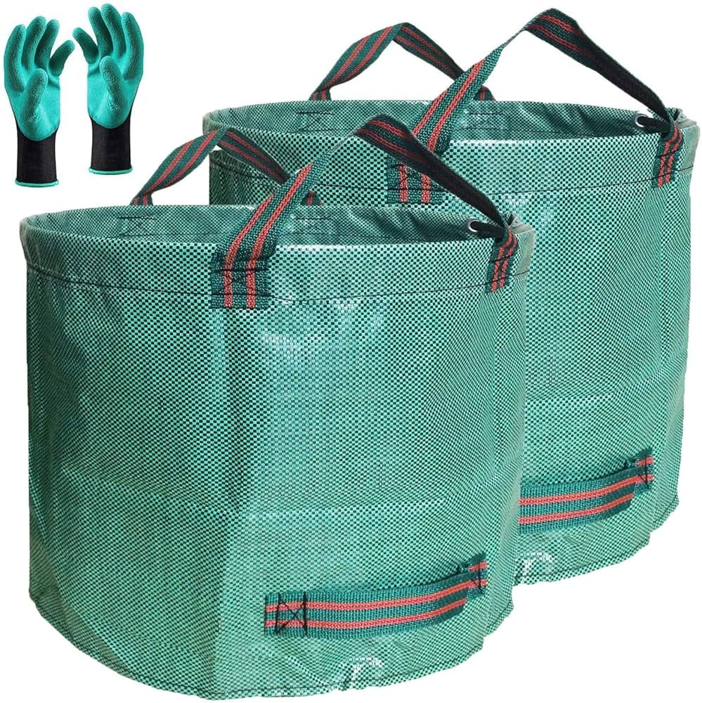 Standard 2-Pack 16 Gallon Yard Lawn Garden Bags (D18, H15 inch) with Gardening Gloves, Yard Waste... | Amazon (US)