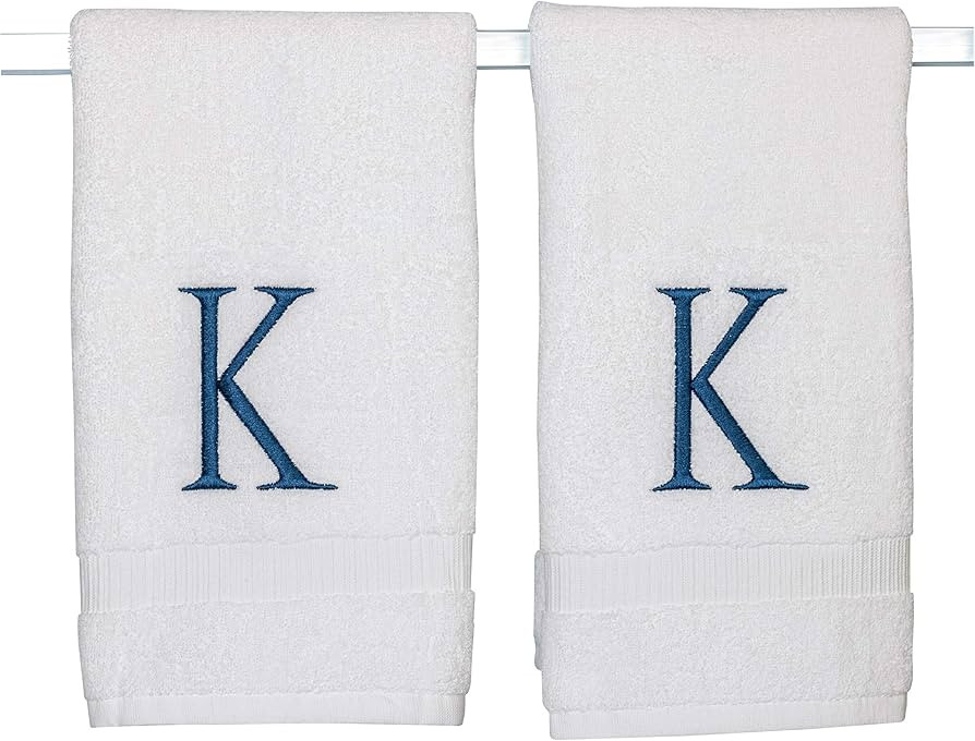 Decorvo Monogrammed Hand Towels for Bathroom - Luxury Hotel Quality Personalized Initial Decorati... | Amazon (US)