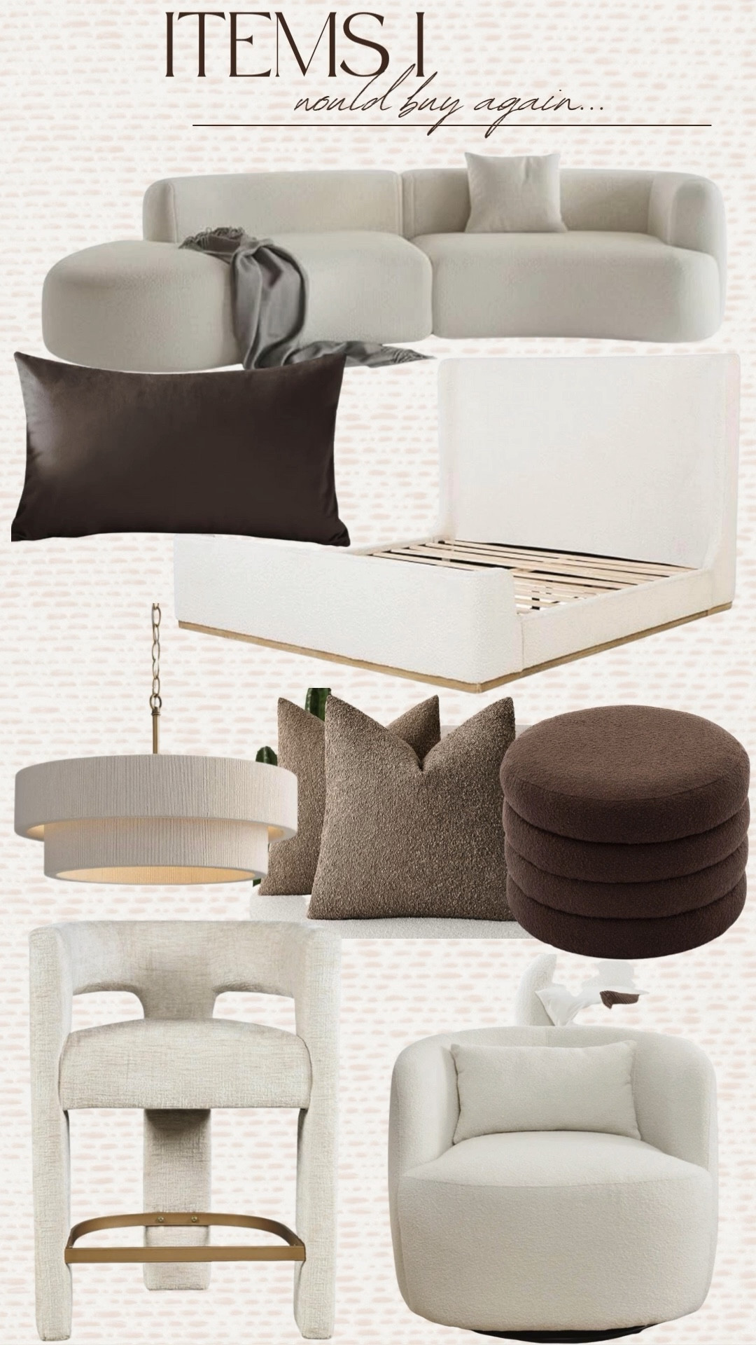 Items around my home that I would buy again! 

Modern home decor furniture neutral brown Boucle upholstered throw pillows trending best sellers viral affordable 

#LTKHome #LTKSeasonal #LTKFindsUnder100