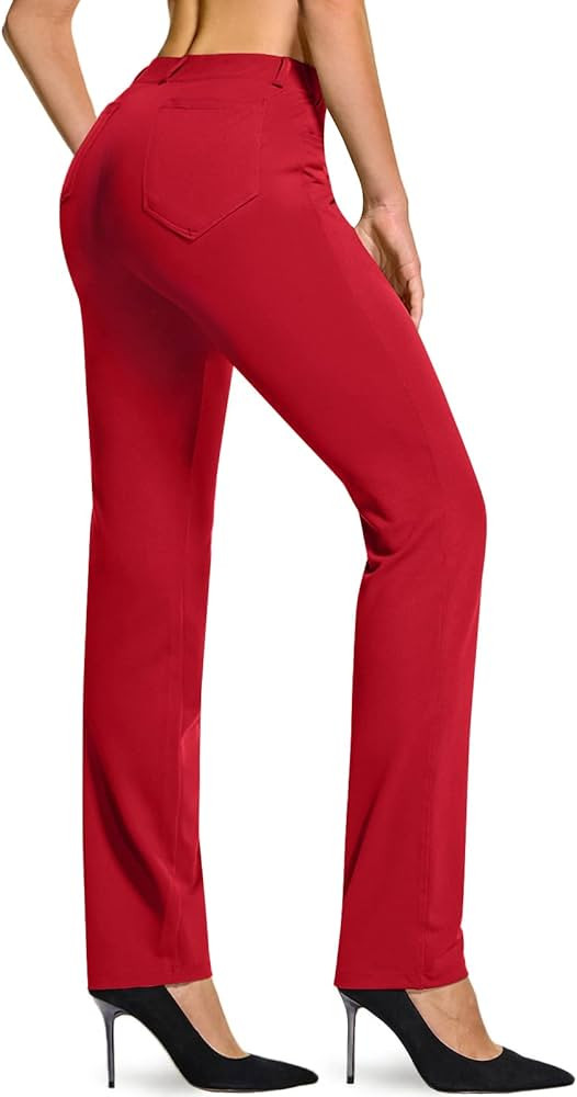 TSLA Women's Yoga & Dress Pants, Office Business Casual Work Slacks, Stretch Straight Leg/Bootcut... | Amazon (US)