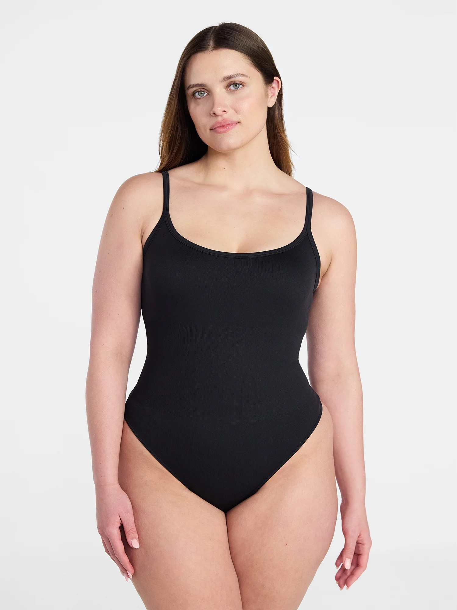 Joyspun Women's Seamless Ribbed Cami Bodysuit, Sizes S-XXXL | Walmart (US)