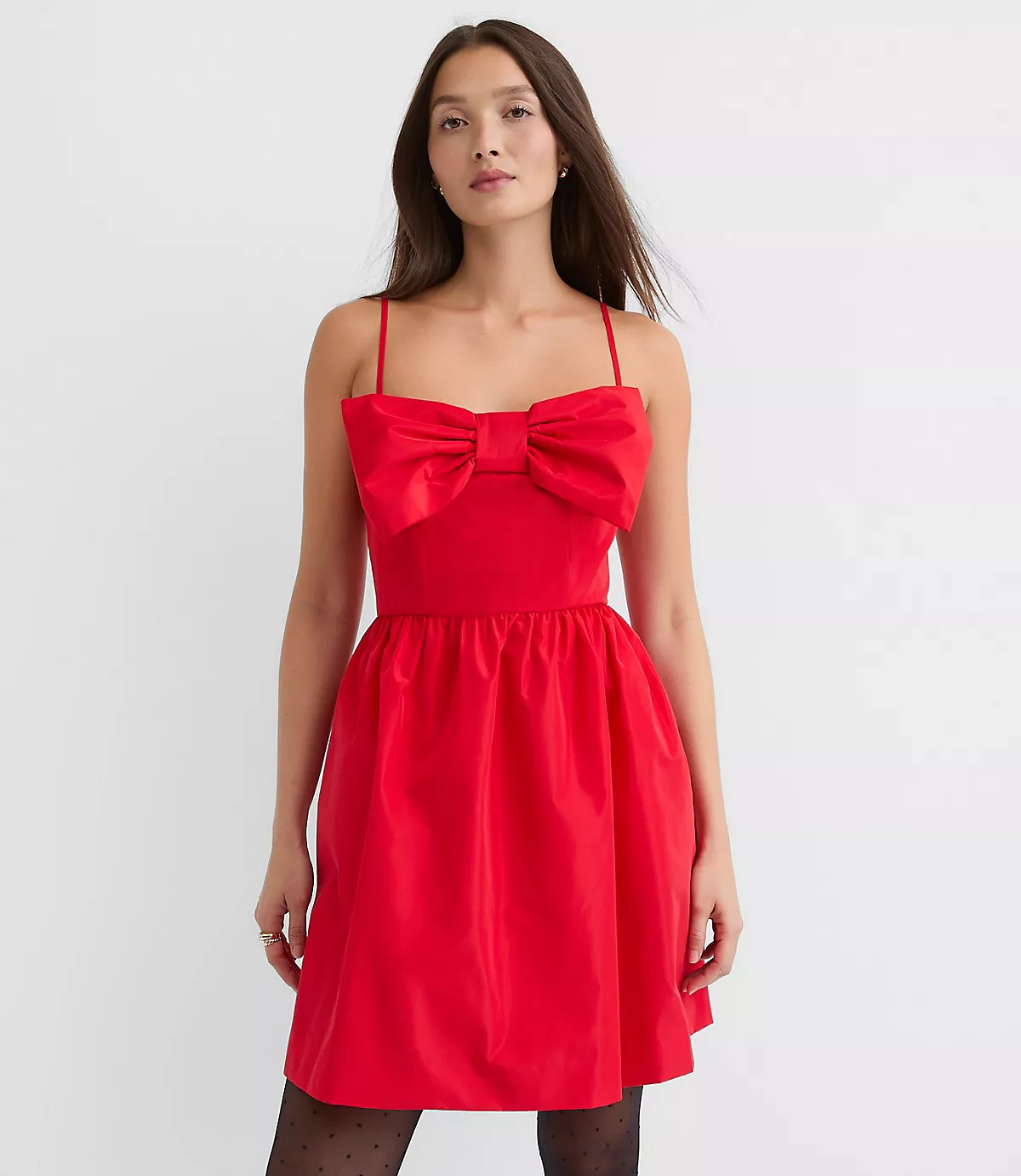 Bow Strappy Mini Pocket Dress | LOFT