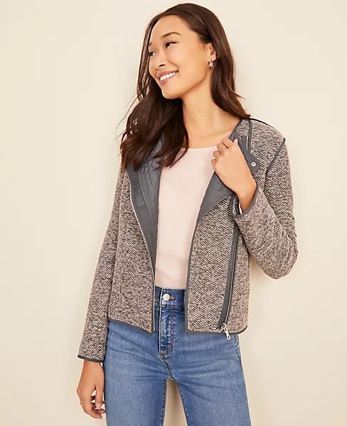 Quilted Tweed Moto Jacket | Ann Taylor | Ann Taylor (US)
