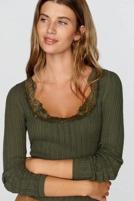 Cotton Silk Lace Trim Top | Anthropologie (US)