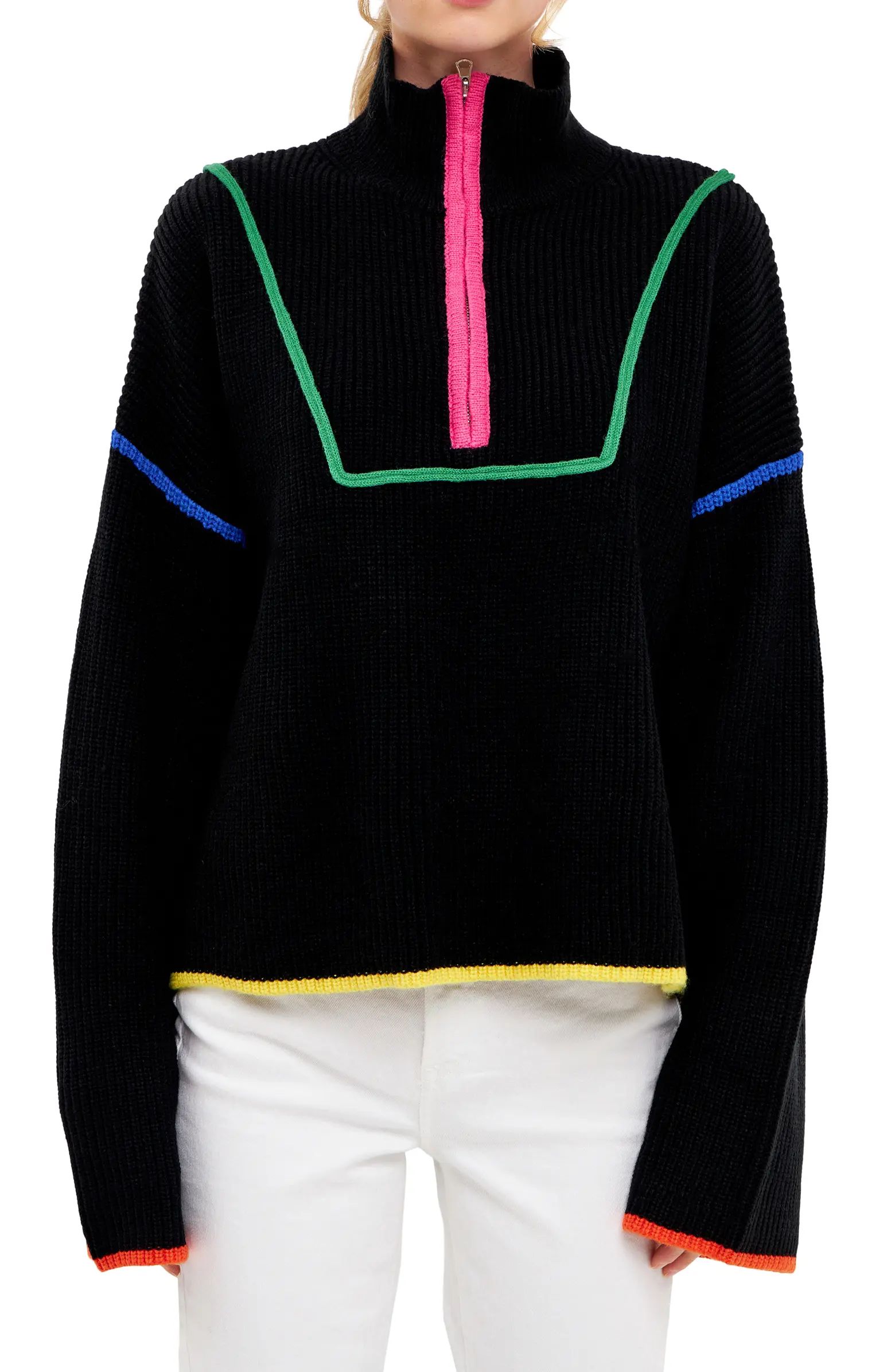 Color Accent Half-Zip Pullover | Nordstrom