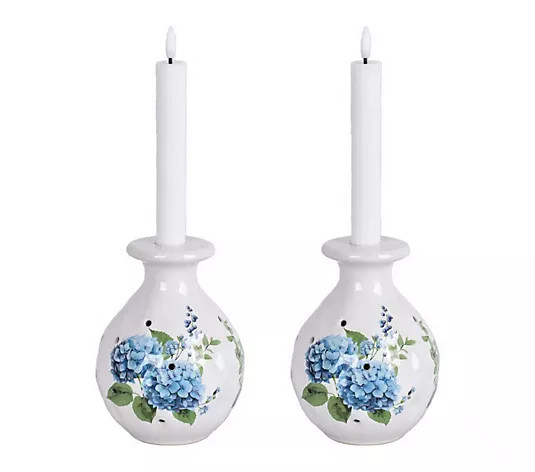 Make Your Selection: Temp-tations Seasonal Set of 2 Taper Candle Holders | QVC