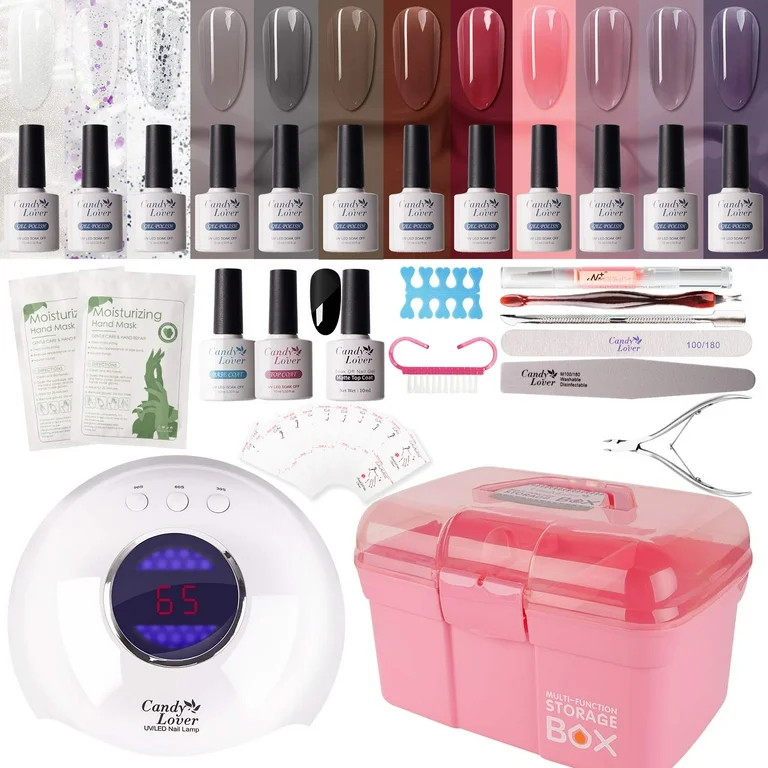 Candy Lover Gel Nail Polish Kit With UV LED Lamp, Natural Quick Dry Longer-lasting Gel Nail Polis... | Walmart (US)