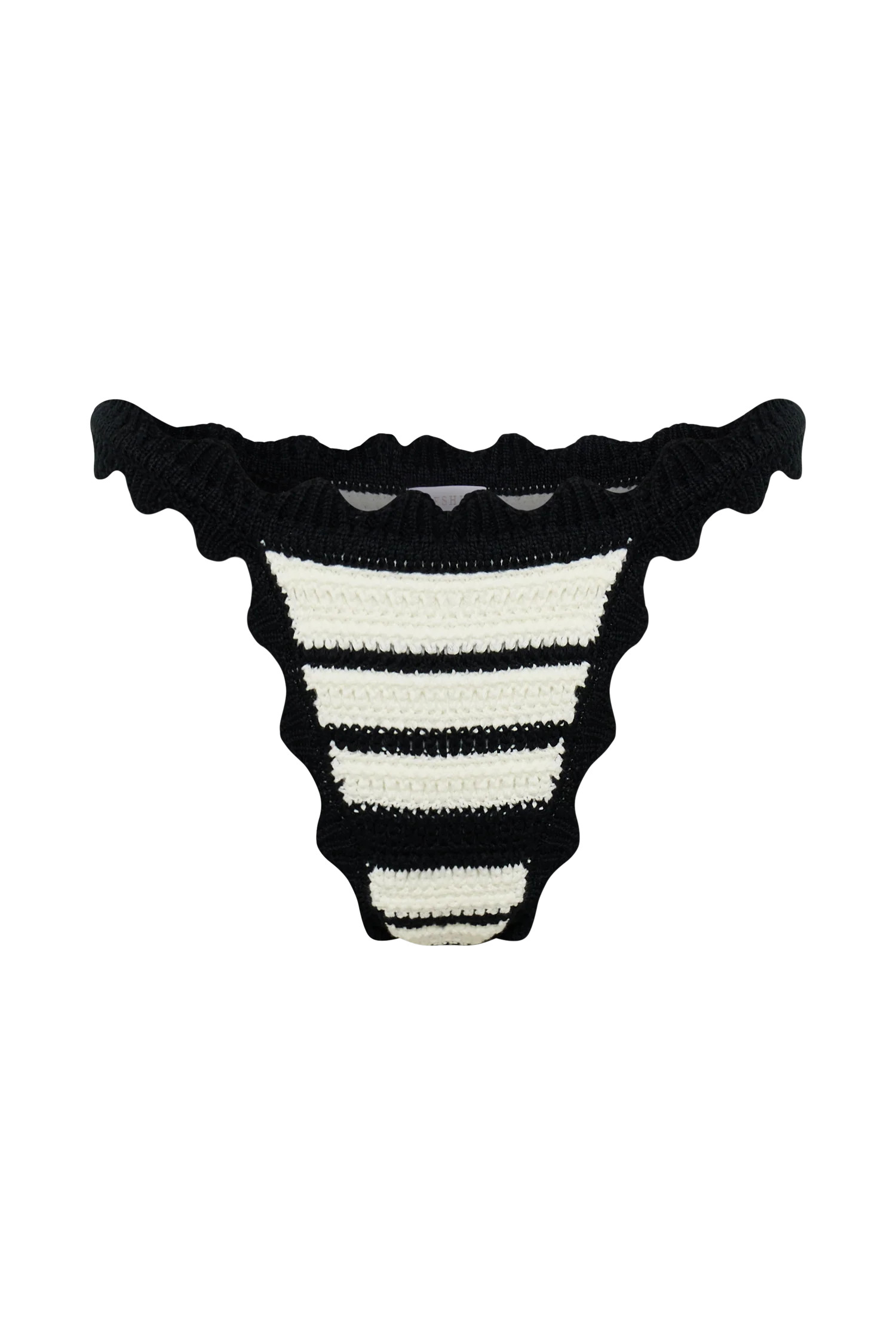 Amanda Stripe Bikini Bottom - Black/White | MESHKI US