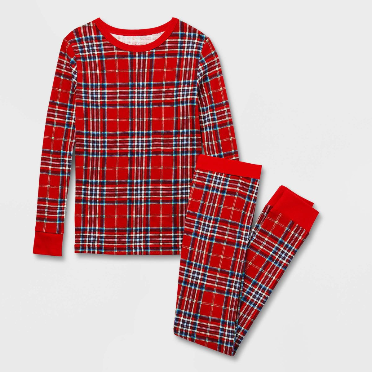 Kids' Plaid Cotton Ribbed Holiday Matching Family Pajama Set - Wondershop™ Red | Target