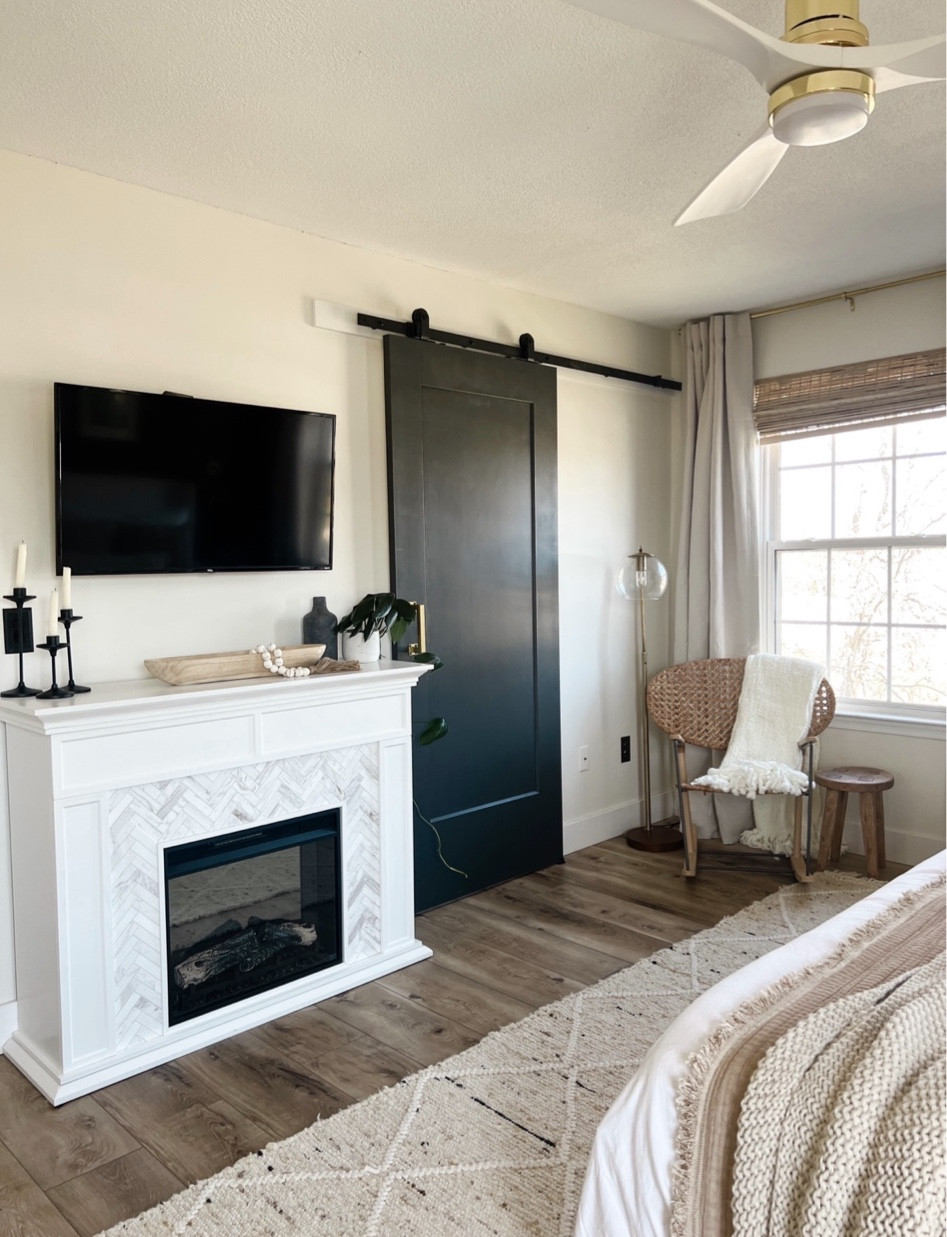 A fireplace in the bedroom? Yes please! Bedroom decor, farm door, bedroom inspo 

#LTKFind #LTKhome